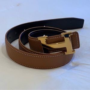 Hermes H Reversible leather belt size 85